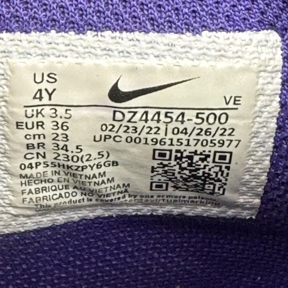 Nike Dunk High Shoes Youth Size 4Y Lakers Basketball DZ4454-500 Sneakers